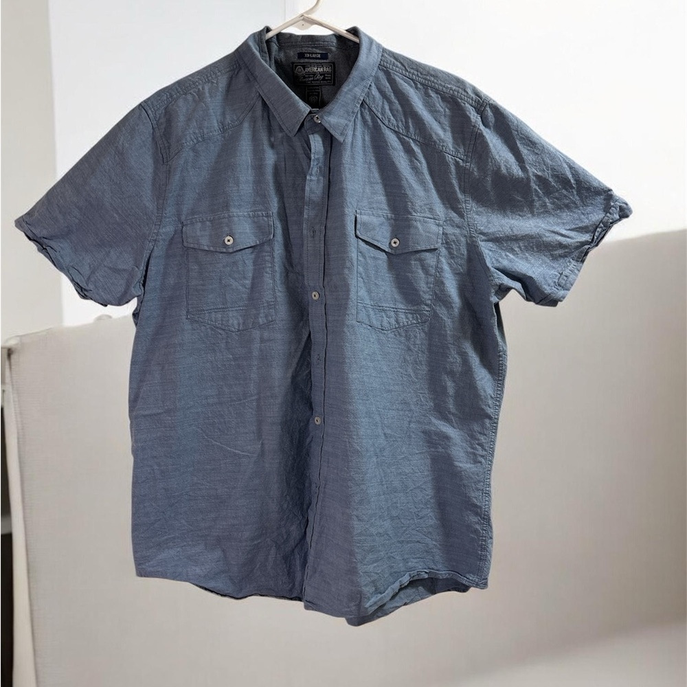 American Rag Denim Blue Casual Button-Down Shirt
